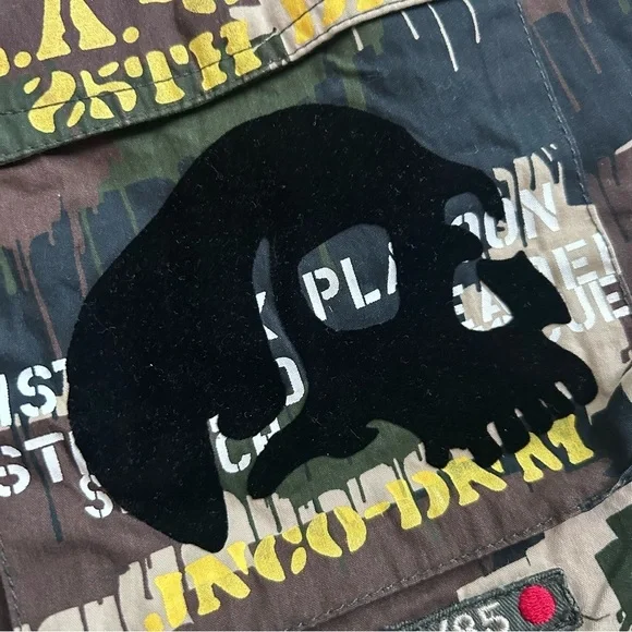 JNCO Men’s Camo Print L.A. Unit Skull Embossed Cargo Pants Sz 30 - Picture 9 of 13